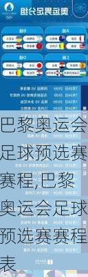 巴黎奥运会足球预选赛赛程,巴黎奥运会足球预选赛赛程表