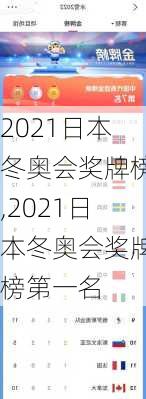 2021日本冬奥会奖牌榜,2021日本冬奥会奖牌榜第一名