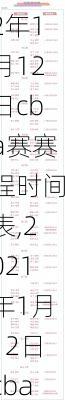 2022年1月12日cba赛赛程时间表,2021年1月12日cba