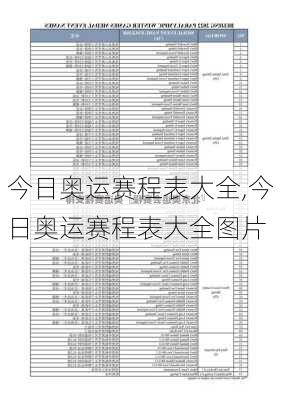 今日奥运赛程表大全,今日奥运赛程表大全图片