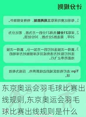 东京奥运会羽毛球比赛出线规则,东京奥运会羽毛球比赛出线规则是什么