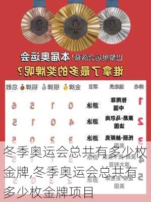 冬季奥运会总共有多少枚金牌,冬季奥运会总共有多少枚金牌项目