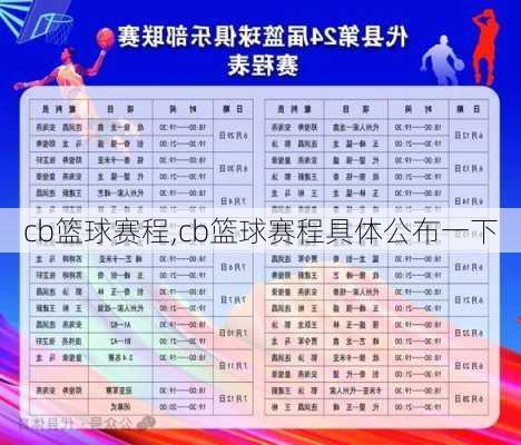 cb篮球赛程,cb篮球赛程具体公布一下